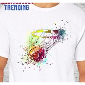 Basketball With A Net Tshirt Graphic Tee Shirt Unisex Classic